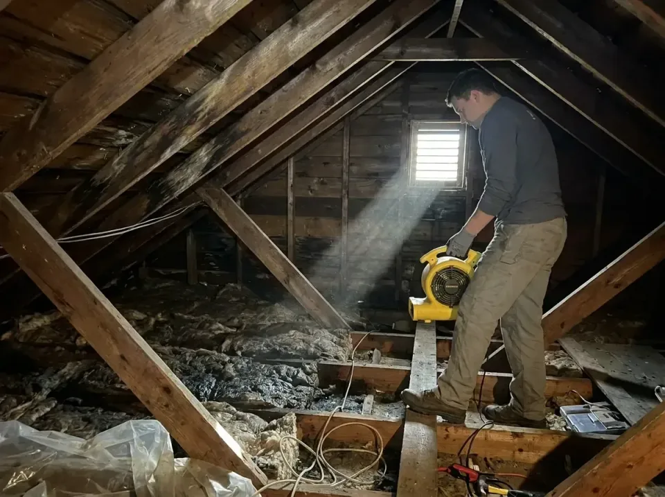 attic-water-damage-drying-proc-007 — frequently asked questions, Emergency Water Extraction & 24/7 Flood Response in Merritt…